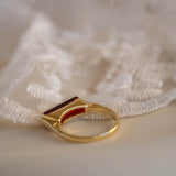 Carine Gold Ring ~ Garnet Hydro ~ 18k Gold Plated ~ MR165