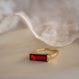 Carine Gold Ring ~ Garnet Hydro ~ 18k Gold Plated ~ MR165