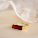 Carine Gold Ring ~ Garnet Hydro ~ 18k Gold Plated ~ MR165