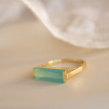 Carine Gold Ring ~ Aqua Chalcedony ~18k Gold Plated ~ MR162 - Maresia Jewelry