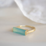 Carine Gold Ring ~ Aqua Chalcedony ~18k Gold Plated ~ MR162 - Maresia Jewelry