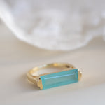 Carine Gold Ring ~ Aqua Chalcedony ~18k Gold Plated ~ MR162 - Maresia Jewelry