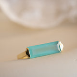 Carine Gold Ring ~ Aqua Chalcedony ~18k Gold Plated ~ MR162 - Maresia Jewelry