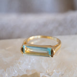 Carine Gold Ring ~ Blue Topaz Hydro ~18k Gold Plated ~ MR166