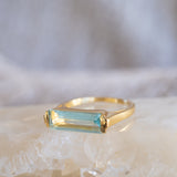Carine Gold Ring ~ Blue Topaz Hydro ~18k Gold Plated ~ MR166