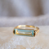 Carine Gold Ring ~ Blue Topaz Hydro ~18k Gold Plated ~ MR166