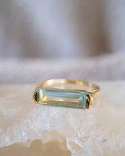 Carine Gold Ring ~ Blue Topaz Hydro ~18k Gold Plated ~ MR166 - Maresia Jewelry