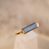 Carine Gold Ring ~ Rainbow Labradorite ~ 18k Gold Plated ~ MR161