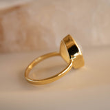 Lia Rainbow Moonstone Tear Drop Ring  ~ 18k Gold Plated ~  MR147