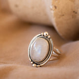 Karen Moonstone Ring ~ Sterling Silver 925 ~ MR263