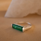 Carine Ring ~ Green Tourmaline Hydro ~ Sterling Silver 925 ~MR231