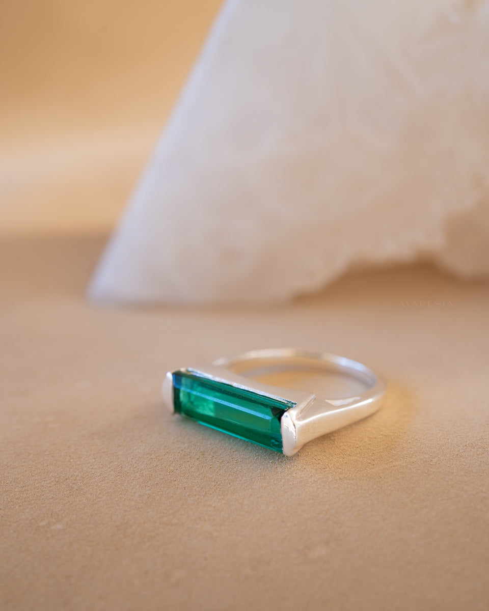 Carine Ring ~ Green Tourmaline Hydro ~ Sterling Silver 925 ~MR231 - Maresia Jewelry