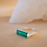 Carine Ring ~ Green Tourmaline Hydro ~ Sterling Silver 925 ~MR231