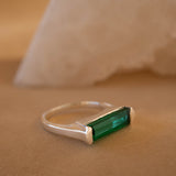 Carine Ring ~ Green Tourmaline Hydro ~ Sterling Silver 925 ~MR231