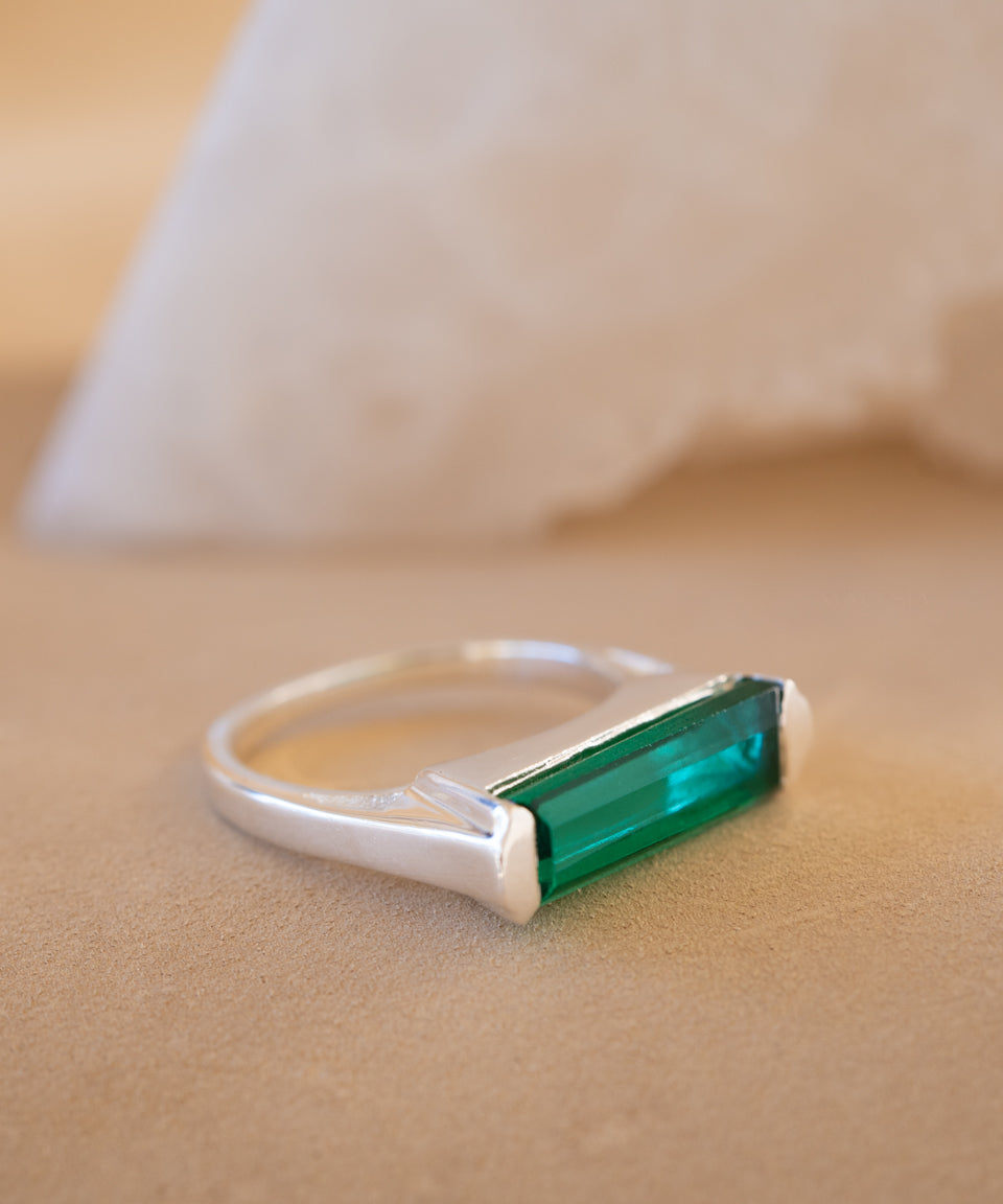 Carine Ring ~ Green Tourmaline Hydro ~ Sterling Silver 925 ~MR231 - Maresia Jewelry