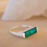 Carine Ring ~ Green Tourmaline Hydro ~ Sterling Silver 925 ~MR231
