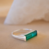 Carine Ring ~ Green Tourmaline Hydro ~ Sterling Silver 925 ~MR231