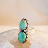 Double Turquoise Ring ~ Sterling Silver 925 ~ MR373