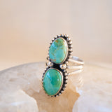 Double Turquoise Ring ~ Sterling Silver 925 ~ MR373