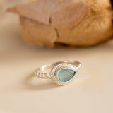 Tulum Aqua Chalcedony Ring ~ Sterling Silver 925 ~ MR253