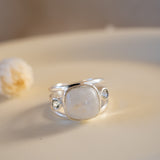Moonstone & Blue Topaz Ring ~ Sterling Silver 925 ~ MR269