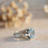 Blue Topaz Ring ~ Sterling Silver 925 ~MR094