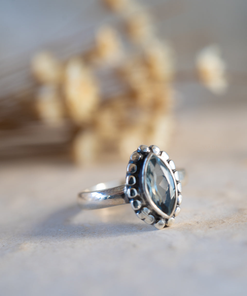 Maui Ring ~ Blue Topaz ~ Sterling Silver 925 ~MR093 - Maresia Jewelry