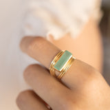 Jani Ring ~ Aqua Chalcedony ~ 18k Gold Plated ~ MR302