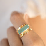 Jani Ring ~ Aqua Chalcedony ~ 18k Gold Plated ~ MR302