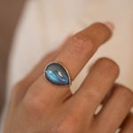 Rainbow Labradorite Ring ~ Sterling Silver 925 ~MR274 - Maresia Jewelry