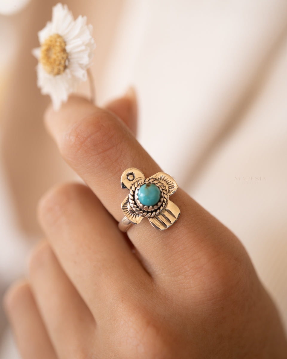 Bird Ring ~ Turquoise Ring ~ Sterling Silver 925 ~ MR296 - Maresia Jewelry