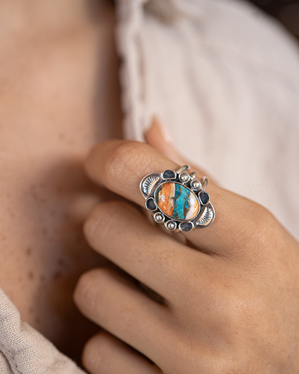 Spiny Oyster Ring~ Turquoise ~ Sterling Silver 925 ~ MR284 - Maresia Jewelry