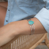 Laninha Bracelet ~ Aqua Chalcedony ~ Gold Plated 18k or Silver Plated ~ MB043