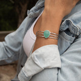 Laninha Bracelet ~ Aqua Chalcedony ~ Gold Plated 18k or Silver Rodhium Plated ~ MB043