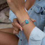 Laninha Bracelet ~ Copper Turquoise ~ Gold Plated 18k or Silver Plated ~ MB044