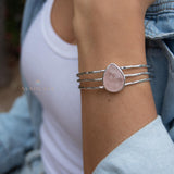 Laninha Bracelet ~ Rose quartz ~ Gold Plated 18k or Silver Plated ~ MB045B