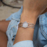 Laninha Bracelet ~ Moonstone ~ Gold Plated 18k or Silver Plated ~ MB047B