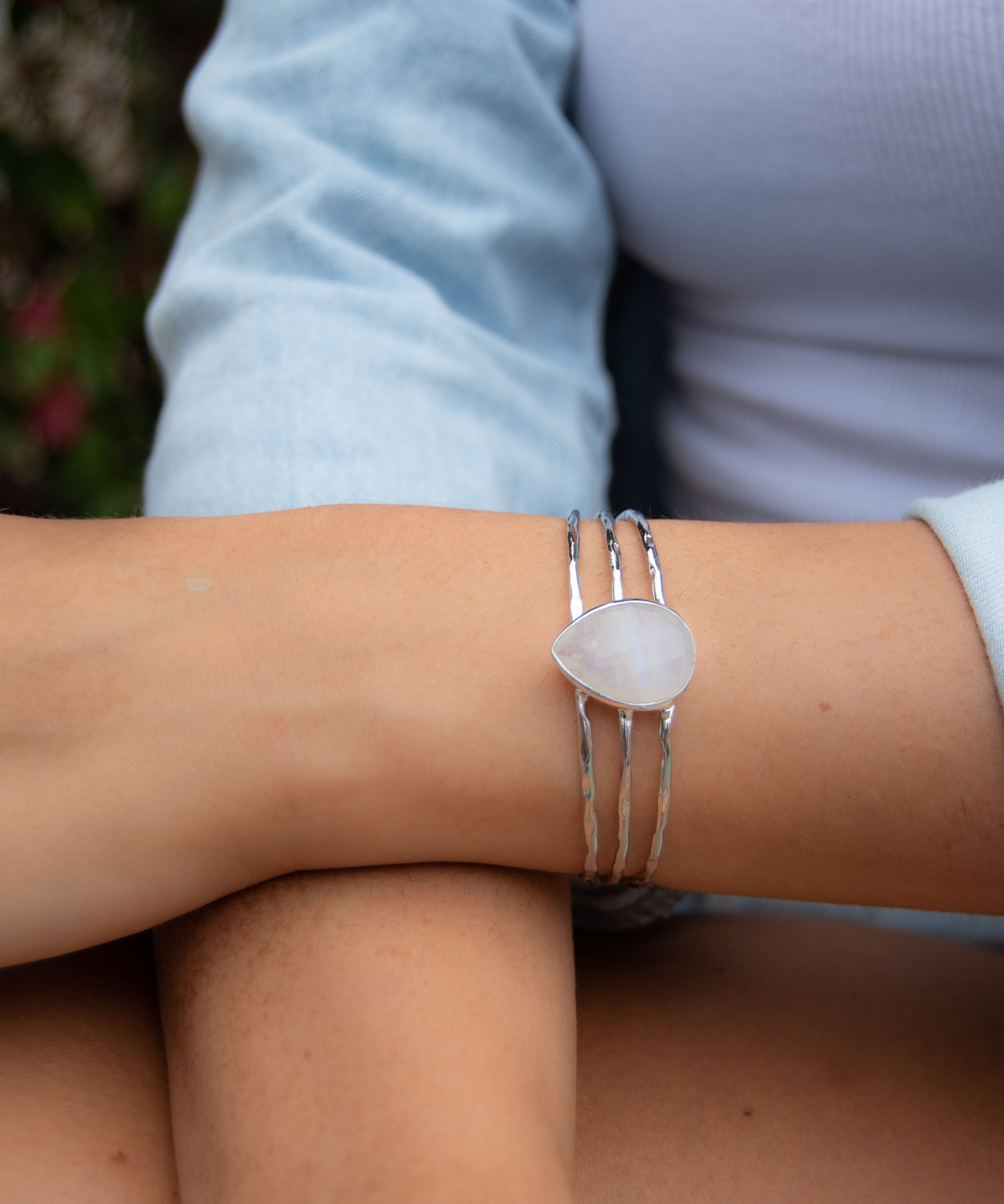 Laninha Bracelet ~ Moonstone ~ Gold Plated 18k or Silver Rodhium  Plated ~ MB047 - Maresia Jewelry