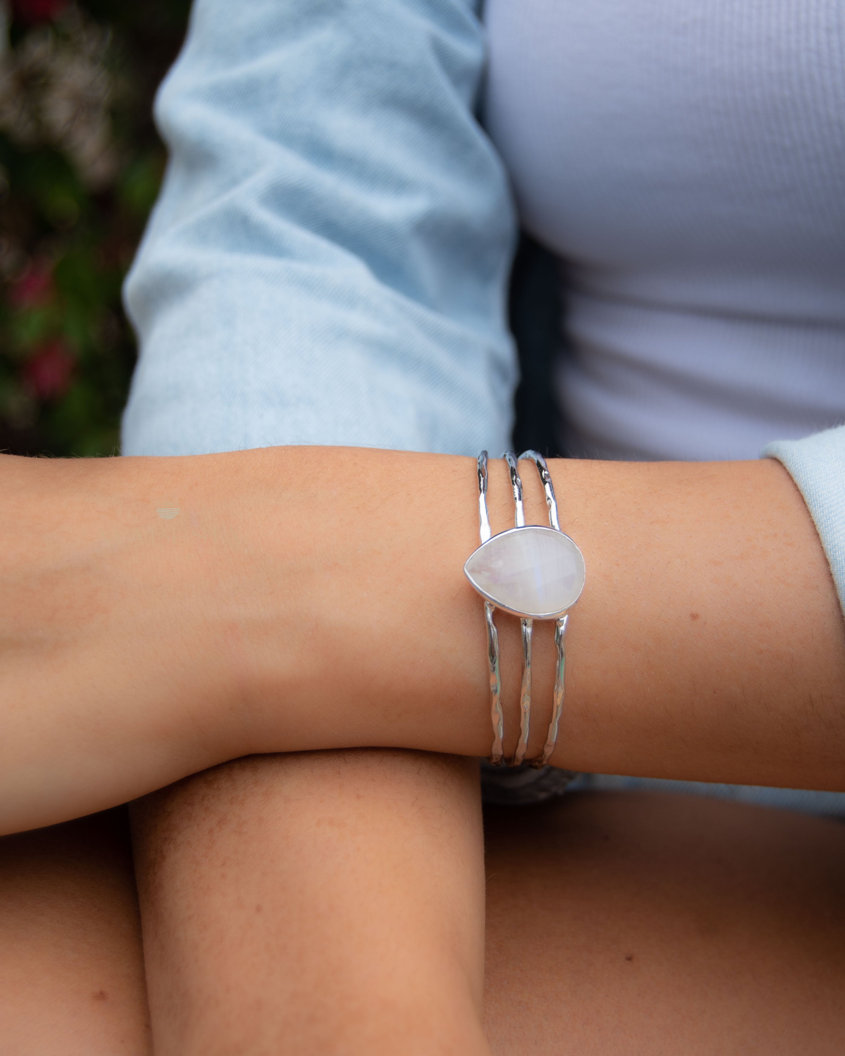 Laninha Bracelet ~ Moonstone ~ Gold Plated 18k or Silver Rodhium  Plated ~ MB047 - Maresia Jewelry