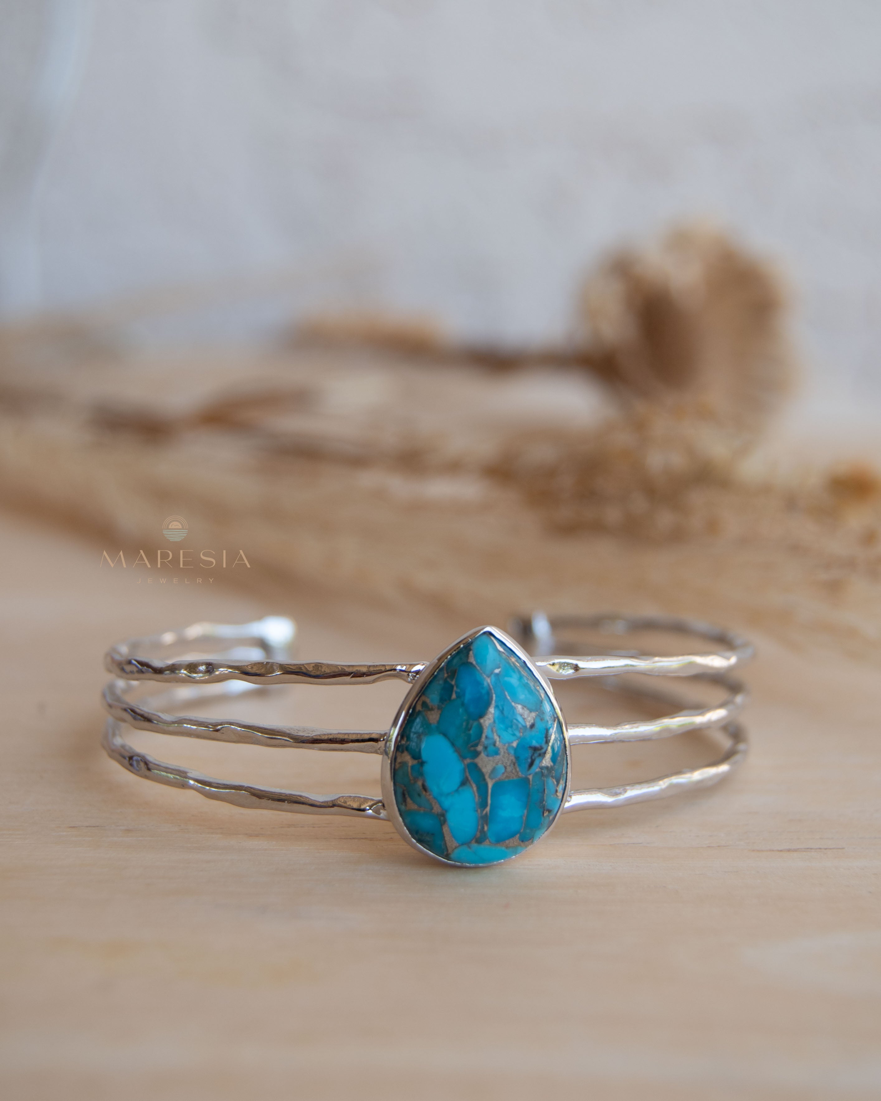 Laninha Bracelet ~ Copper Turquoise ~ Gold Plated 18k or Silver Rodhium  Plated ~ MB044 - Maresia Jewelry