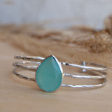 Laninha Bracelet ~ Aqua Chalcedony ~ Gold Plated 18k or Silver Plated ~ MB043