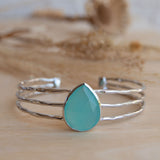 Laninha Bracelet ~ Aqua Chalcedony ~ Gold Plated 18k or Silver Plated ~ MB043