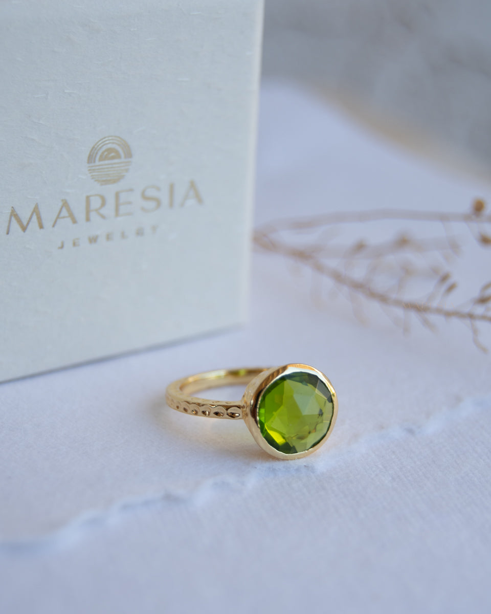 Gabi Peridot hydro Gold Ring ~ Gold Plated 18k ~ SMR133 - Maresia Jewelry