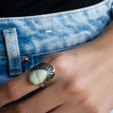 Jand Ring ~ Blue Aragonite ~ Sterling Silver 925 ~ SMR173