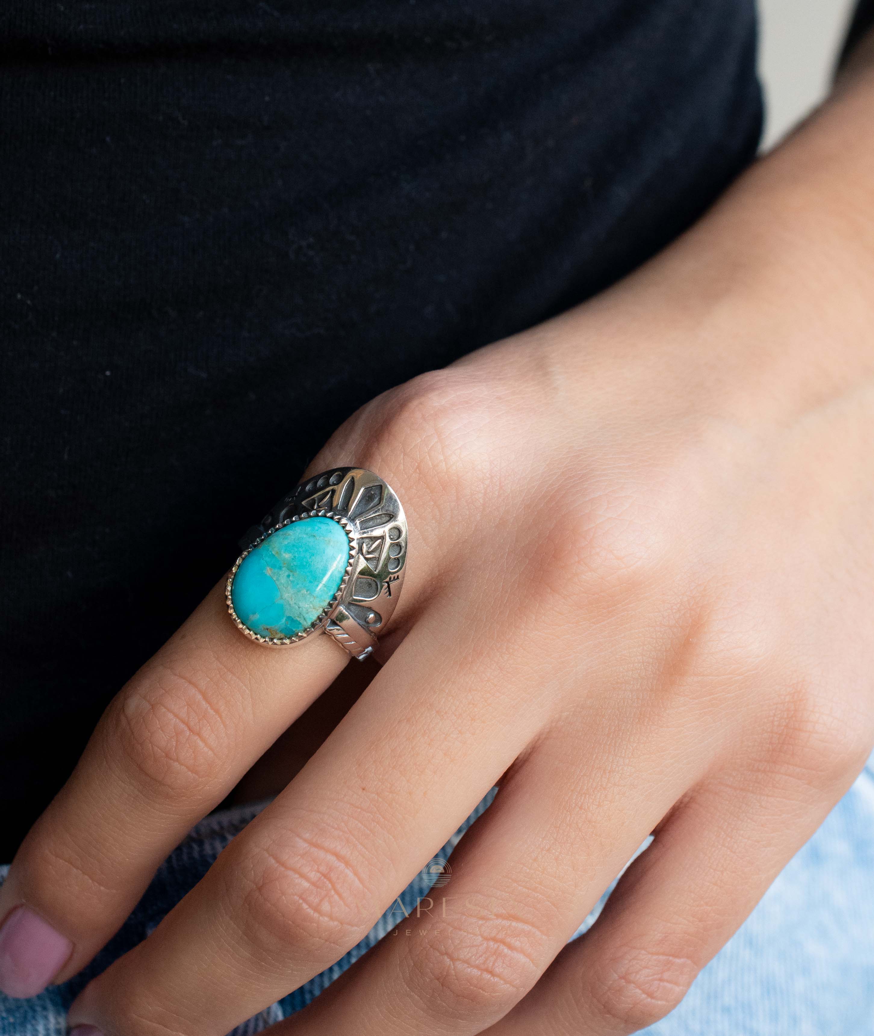 Jand Ring ~ Turquoise ~ Sterling Silver 925 ~ SMR172 - Maresia Jewelry