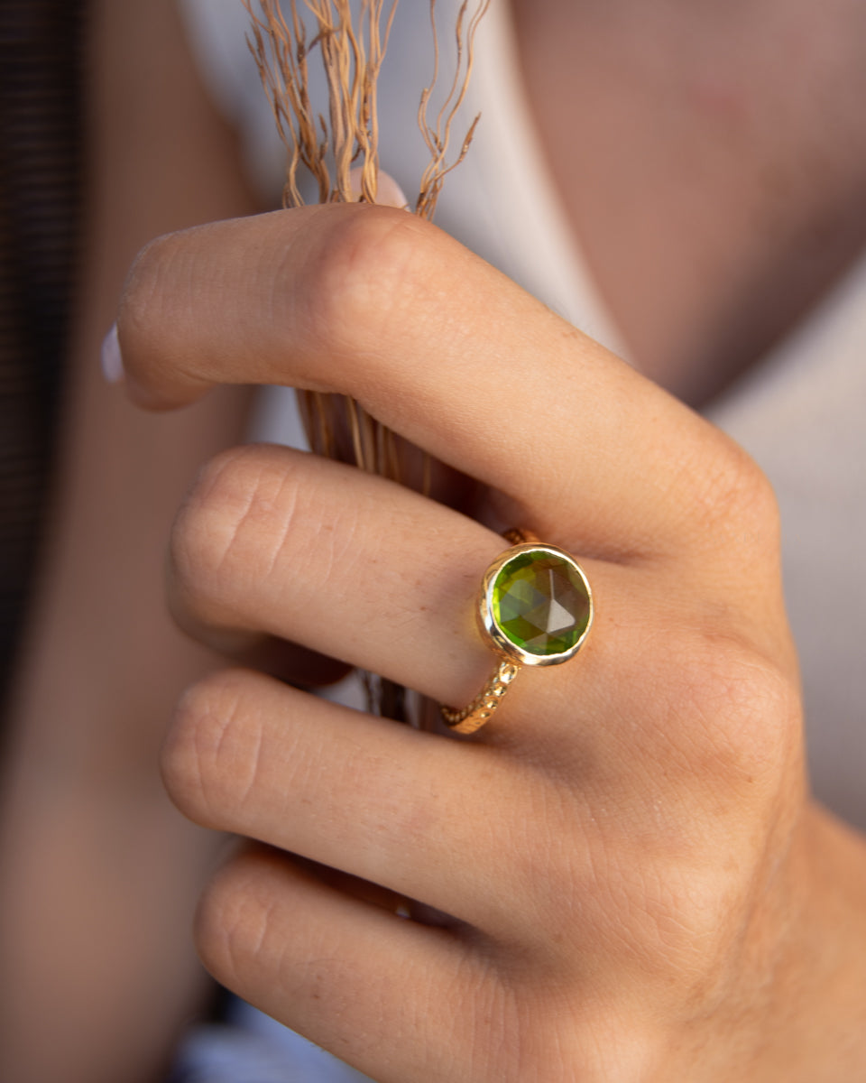 Gabi Peridot hydro Gold Ring ~ Gold Plated 18k ~ SMR133 - Maresia Jewelry