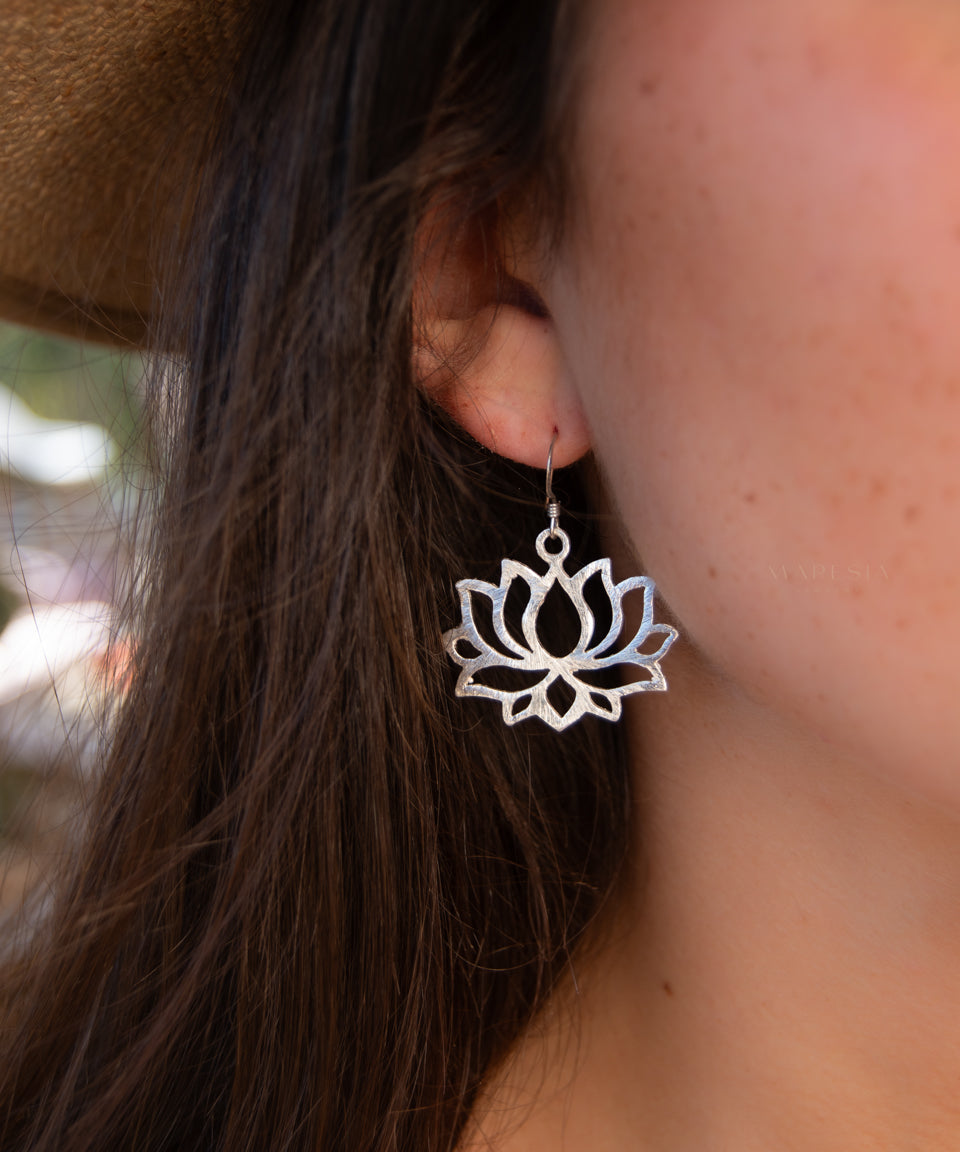Lotus Earrings ~ 18k Gold Plated ~ ME038 - Maresia Jewelry