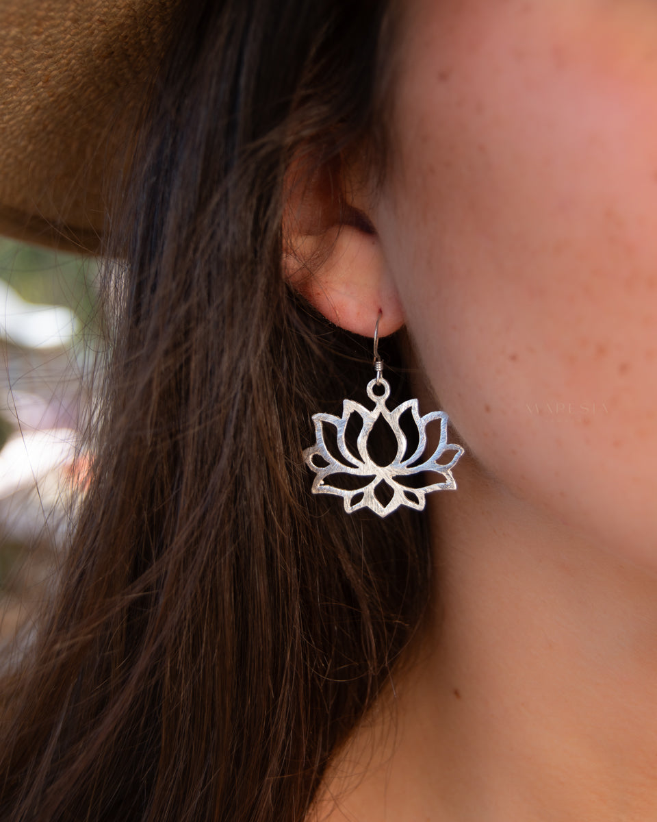 Lotus Earrings ~ 18k Gold Plated ~ ME038 - Maresia Jewelry