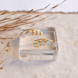 Crushed white druzy Ear Climber Earrings ~ 18k Gold Plated ~ ME059