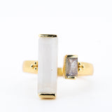 Moonstone & Labradorite ~ Ring ~ 18k Gold Plated ~ MR316